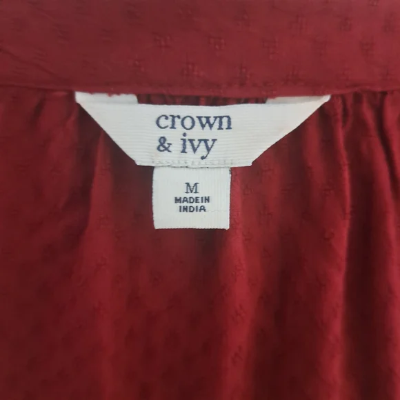 Crown & Ivy Deep Red Lace Midi Dress - Picture 8 of 9